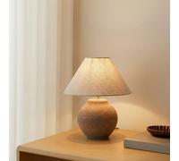 Lampe à poser Thalorin Lucande, marron, Salon / Salle à manger, Céramique, Scandinave, Lampe à poser