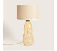 Lampe à Poser Tissu et Verre Big Nally Orange