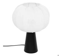 Atmosphera Tobie Lampe de table en métal et coton noir et blanc - H 33 cm