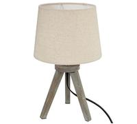 Lampe à Poser Trépied en Bois ""Alexis"" 31cm Lin