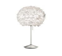 Lampe à Poser Umage Eos Medium Blanc avec Base en Acier Brossé et Port USB