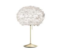 Lampe à Poser Umage Eos Medium Blanc avec Base en Laiton Brossé et Port USB