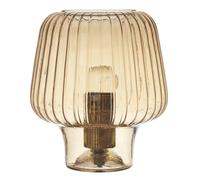 HOME DECO FACTORY Lampe à poser LA0014 Verre fumé Port USB Ambiance chaleureuse 30 cm Marron