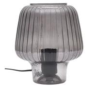 HOME DECO FACTORY - LA00141 Lampe de Table Champignon en Verre Fumé, Éclairage Doux, Port USB Intégré, Style Contemporain, Hauteur 30 cm, Teinte Fumée