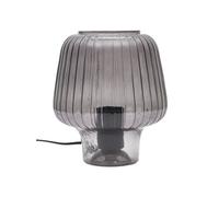 Lampe à Poser Verre Fumé "Champignon" 21cm Noir