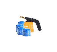 Lampe a souder à gaz ABS Allumage piezo + 4 Cartouches de gaz 190gr Perçables VITO