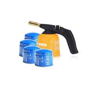 Lampe a souder à gaz ABS Allumage piezo + 4 Cartouches de gaz 190gr Perçables VITO