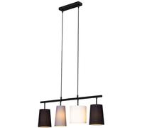 Lampe À Suspendre Briloner Leuchten Shades, 40 W, Ip20, Noir, Métal-Tissu, Excl. 4x E27, 74 X 120 Cm