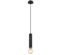 Lampe à suspendre en bois Lampe à suspendre noire Lampe de salle à manger Suspension, métal, douille E27, DxH 12x160 cm