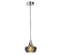 Lampe à suspendre en verre fumé Lampe à suspendre en verre fumé Lampe de salle à manger rétro, métal, douille E14, DxH 14x150 cm