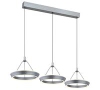 Lampe à suspendre Lampe à suspendre en aluminium Anneau Lampe de salle à manger hauteur réglable gris opal titane, métal, LED 36W 1000lm blanc chaud, LxlxH 97,5x30,4x180 cm
