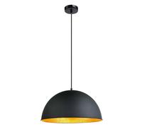 Lampe à suspendre Lampe à suspendre Lampe à abat-jour de salle à manger, métal noir doré, 1x douille E27, DxH 41x120cm