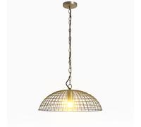 Lampe à suspendre Lampe à suspendre Lampe de salle à manger, abat-jour en treillis Métal industriel couleur acier, 1x douille E27, DxH 40x85cm