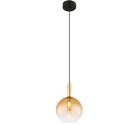 Lampe à suspendre Lampe à suspendre Lampe de salle à manger LED Boule de verre laiton, métal, LED 3,5W 350Lm blanc chaud, DxH 18x120cm