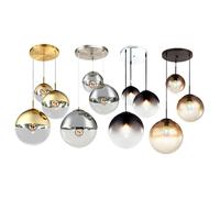 Lampe à suspendre Lampe à suspension Lampe sphérique Lampe de salle à manger, 3 flammes, métal verre, 3x E27 douilles, DxH 51x120 cm Braun