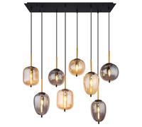 Globo Lighting Blacky lampe suspendue x40 W noir-fumé-ambre 15345-8A