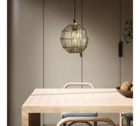 Lampe à suspendre Lampe de salon Lampe de cuisine Lampe de salle à manger laiton vieilli, treillis métallique, 1x E27, H 120 cm