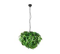 Lampe à suspendre Lampe de salon Lampe de salle à manger Plafonnier, Métal Plastique vert Design Feuilles, Réglable en hauteur 4 Flammes E14, H 150 cm