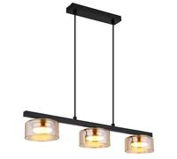 Lampe à suspendre Lampe de salon noir alu or verre LED L 65 cm