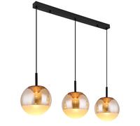Lampe à suspendre Lampe de salon noire laiton Boules de verre LED