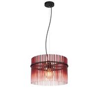 Lampe à suspendre Lampe de table à manger Barres en verre rouge mûre Suspension Lampe de salon, noir, 1x E27, DxH 40 x 150 cm