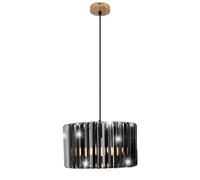 Lampe à suspendre Lampe de table à manger Barres en verre Suspension aspect bois Lampe de salon, cristaux K5, métal, 1x E27, DxH 35x120 cm
