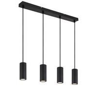 Lampe à suspendre Lampe de table à manger noire 4 flammes Plafonnier suspendu, métal, 4x GU10 douilles, LxlxH 61x6x120 cm