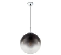 Lampe à suspendre LED Lampe de salon verre boule fumé Plafonnier, 1x E27 LED blanc chaud, diamètre x hauteur 30 x 120 cm, salle à manger chambre salon
