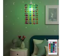 Plafonnier suspendu pour enfants TÉLÉCOMMANDE Lumière en cristal dimmable dans un ensemble comprenant des ampoules LED RVB