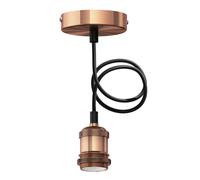 Lampe à suspendre RETRA Câble textile bronze mat 1x E27 max. 60W