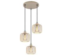 Lampe à suspendre sable Lampe de table à manger Lampe à suspendre verre fumé Lampe de salon Grille rétro, métal verre, 3x E27, DxH 44x120 cm