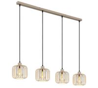Lampe à suspendre sable Lampe de table à manger Lampe à suspendre verre fumé Lampe de salon, métal verre, 4x E27, LxlxH 108 x 18 x 120 cm