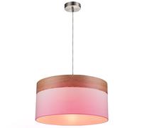 Lampe à suspendre Salon Suspension LED Lampe de table à manger aspect bois Textile blanc, 8,5W 806lm blanc chaud-blanc froid, DxH 40x120 cm