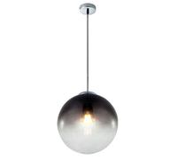 Lampe à suspendre verre fumé Lampe sphérique Lampe à suspendre verre fumé, métal, douille E27, DxH 25x120 cm