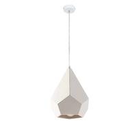 Lampe à suspension blanche Lampe à suspension blanche lampes de cuisine de maison de campagne Lampe à suspension, forme de diamant, concevez vous-même, 1x E27, LxPxH 30x16,5x130 cm