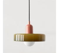 Lampe à suspension du milieu du siècle, plafonnier coloré avec abat-jour en verre, luminaire suspendu vintage en fer et verre pour chambre à coucher, salon, cuisine, couloir (couleur : F, taille :