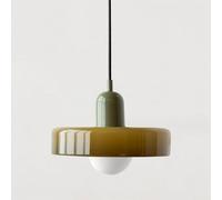 Lampe à suspension du milieu du siècle, plafonnier coloré avec abat-jour en verre, luminaire suspendu vintage en fer et verre pour chambre à coucher, salon, cuisine, couloir (couleur : H, taille)