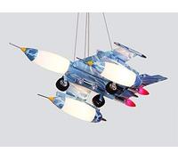 Lampe à Suspension Durable Lustre Restaurant Lumière Chambre d'enfant Garçon Lumière Avion Bleu 65 * 53 * 20Cm