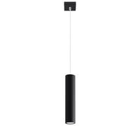 Lampe à suspension en métal noir Lampe à suspension cylindrique noire Lampe à suspension cylindrique noire Télécommande dimmable moderne, 1x LED RGB 3,5W 290Lm blanc chaud, DxH 8x100 cm