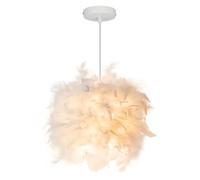 Lampe à suspension en plumes de 25 cm, plafonnier élégant avec abat-jour en plumes, lustre, luminaire suspendu pour salle à manger, salon, chambre à coucher