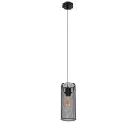 Lampe à suspension lampe à suspension en métal cage noire lampe de salon plafonnier en forme de cage, forme de treillis, 1x E27, DxH 12x120 cm