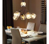Lampe à suspension Lampe à suspension Lampe à suspension Cristaux couleur bronze chromé H 130 cm salon chambre