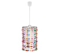 Lampe à suspension lampe à suspension lampe à suspension pour enfants salle de jeux pour filles, cristaux de textile en métal coloré, 1x douille E27, DxH 22,5x136cm