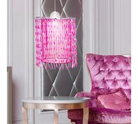 Lampe à suspension lampe à suspension lampe pour enfant suspension lampe de chambre d'enfant, abat-jour en tissu décor cristal rose, 1x douille E27, DxH 22,5x129cm