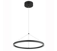 Lampe à suspension, lampe de table à manger, lampe de salon, plafonnier, métal aluminium plastique noir, fonction mémoire dimmable, LED 36W 1400Lm 3000K blanc chaud, H 120 cm