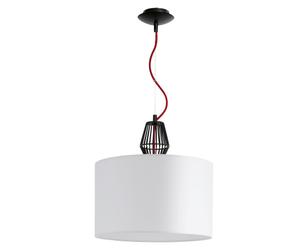 Lampe à suspension LED dimmable avec télécommande lampe de table à manger lampe à suspension textile lampe de salon, changement de couleur RVB, grille métallique noire, 8,5W 806lm blanc chaud, DxH 35,
