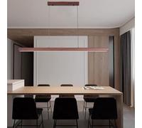 Lampe à Suspension LED en Bois Avec Gradation et Télécommande - Pour Table à Manger, Cuisine, Bureau (Bois-1, 100cm)