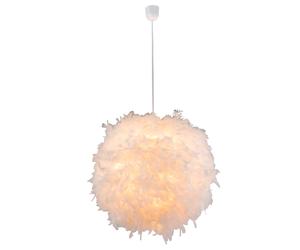 Lampe à suspension LED intelligente à intensité variable, lampe à plumes, lampe de chambre à coucher, salon, textile plumes blanches, 10W 806m blanc chaudblanc froid, DxH 60x130 cm