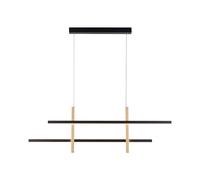 Lampe à suspension LED lampe suspendue lampe de salon plafonnier lampe de salle à manger, métal aluminium plastique noir or, mémoire Simply dimm, 9,5W 1100Lm 3000K blanc chaud, H 120 cm
