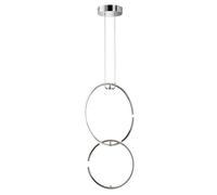 Lampe à suspension LED suspension lampe de table à manger plafonnier salon, anneau design chrome, 17W 1650lm 4000K, LxPxH 45x21x230 cm